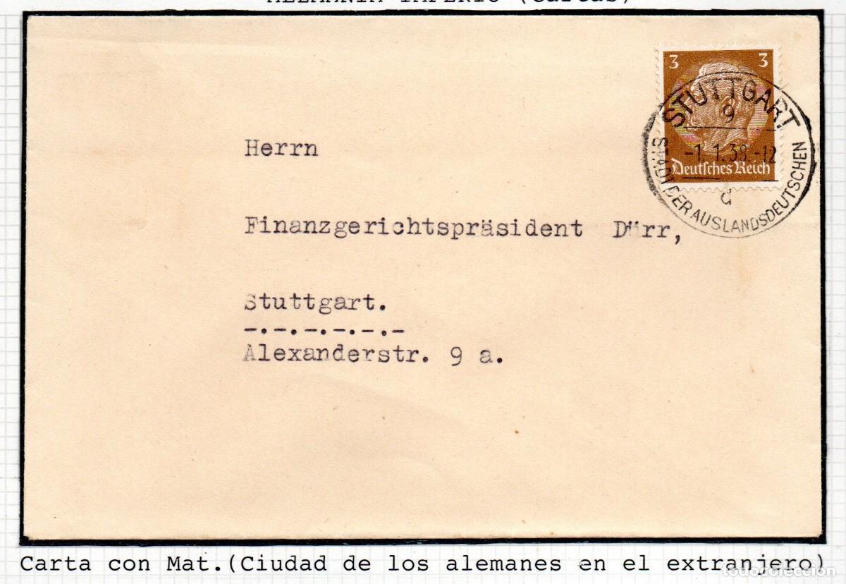 Francobolli: ALEMANIA TERCER REICH. 1938. SOBRE CIRCULADO STUTTGART