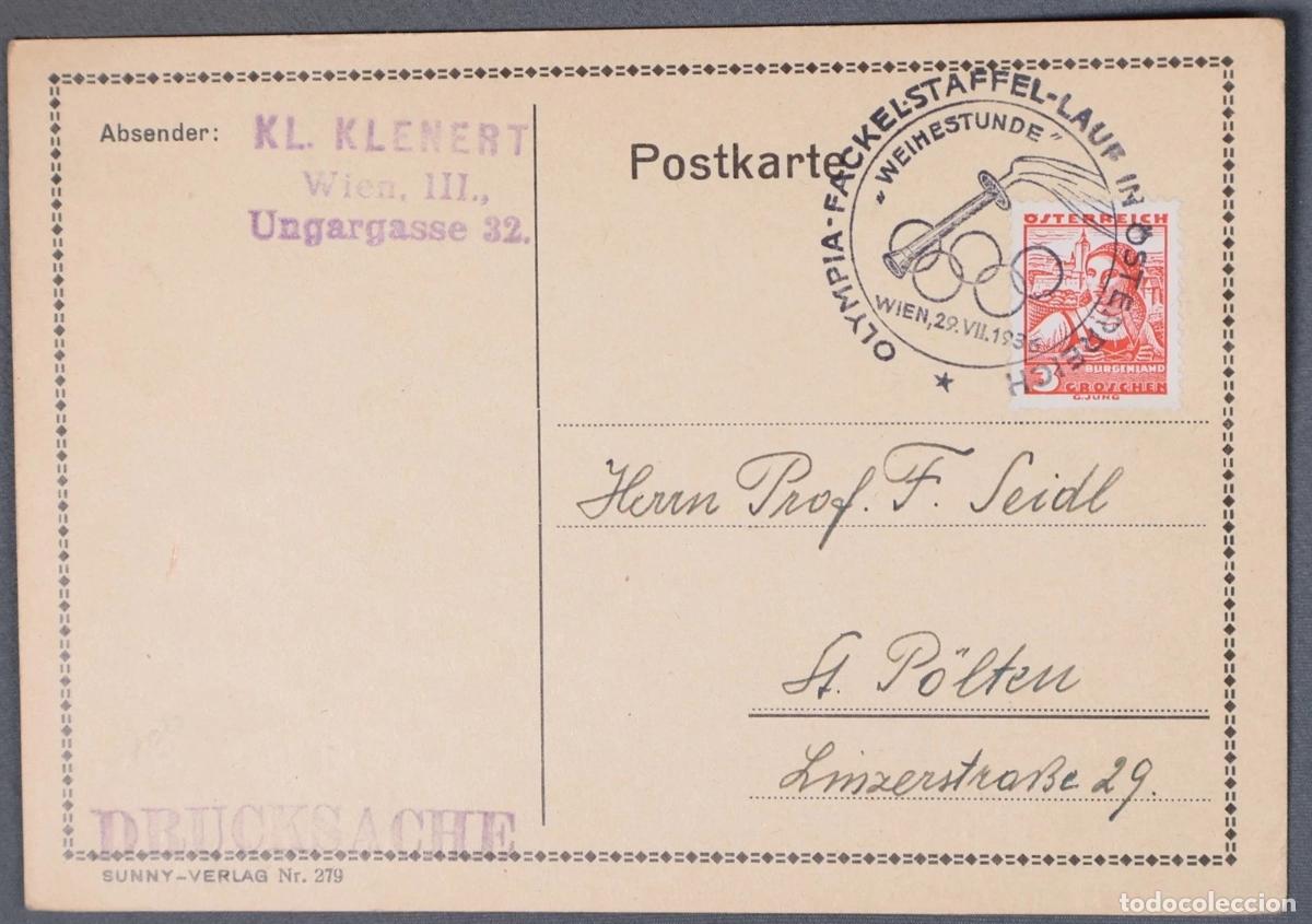 Stamps: AUSTRIA VIENA ANTORCHA OLIMPICA JUEGOS OLIMPICOS DE BERLIN 1936