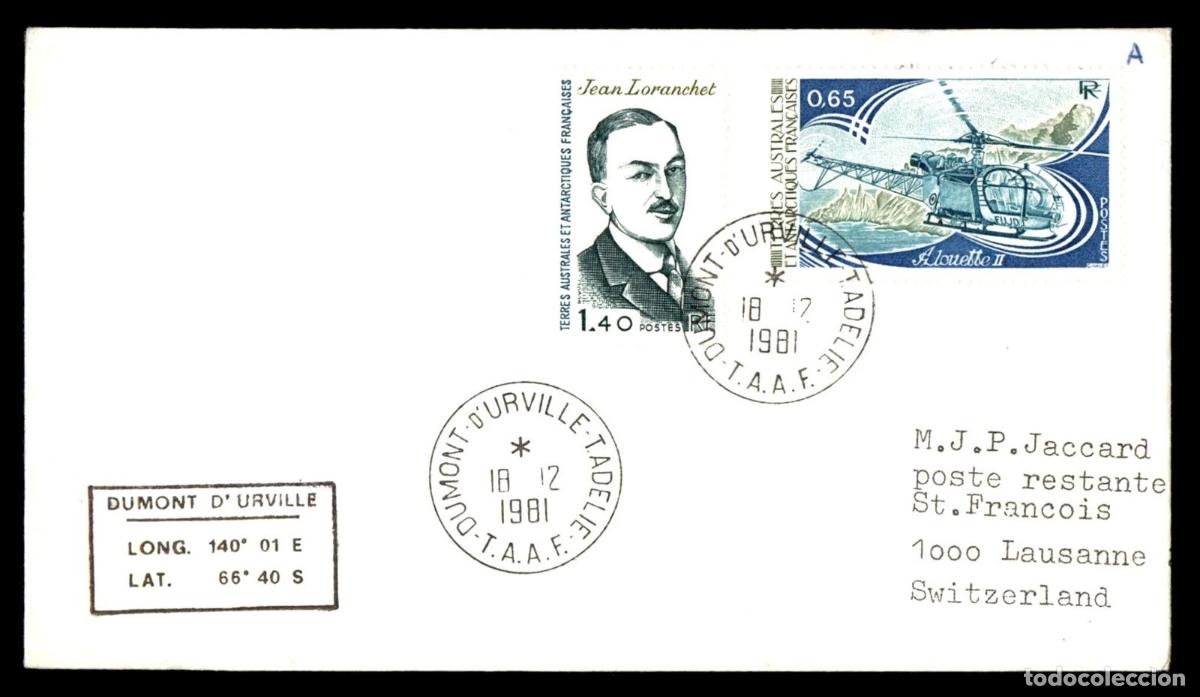 Stamps: ANTARTIDA ANTARCTIC TAAF DUMONT D&acute;URVILLE HELICOPTERO ALOUETTE 2 HELICOPTER