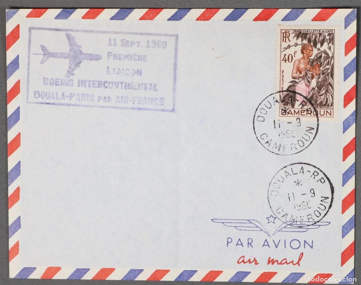 Stamps: CAMEROUN 1960 PRIMER VUELO DOULA PARIS PAR AIR FRANCE