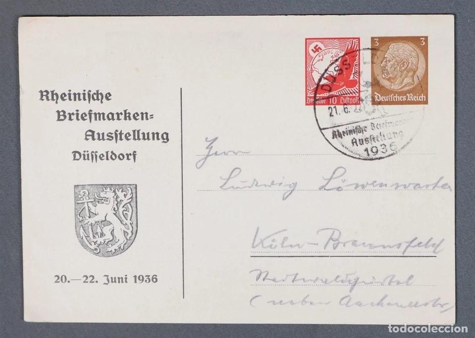 Francobolli: ALEMANIA 1936 ENTRO POSTAL EXPOSICION DUSSELDORG CORREO AEREO LUFPOST