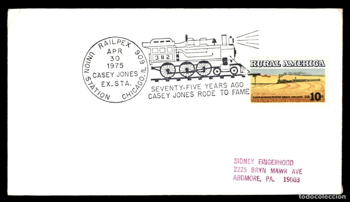 Sellos: ESTADOS UNIDOS USA CHICAGO UNION STATION FERROCARRIL RAILWAY 1975