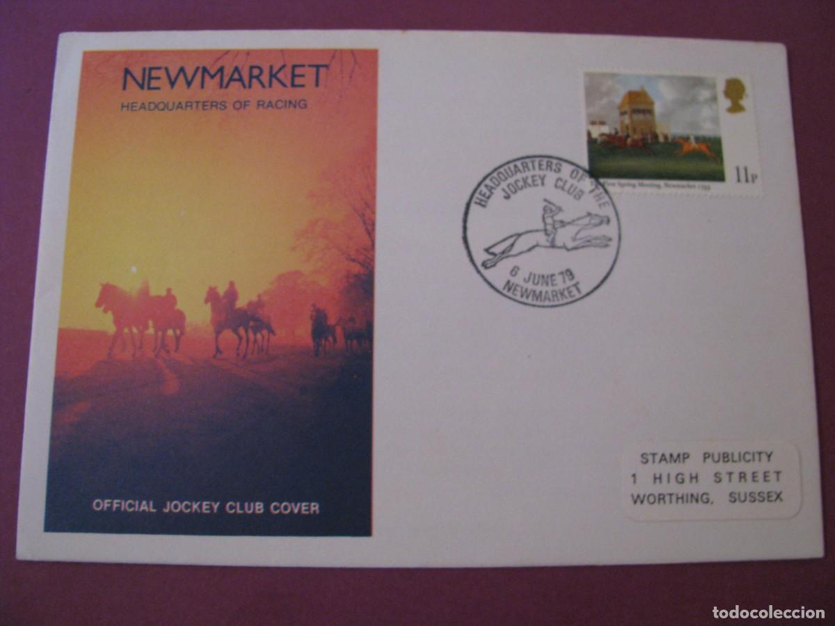 Sellos: SOBRE PRIMER DIA NEWMARKET 1979 - HEADQUARTERS OF RACING JOCKEY CLUB