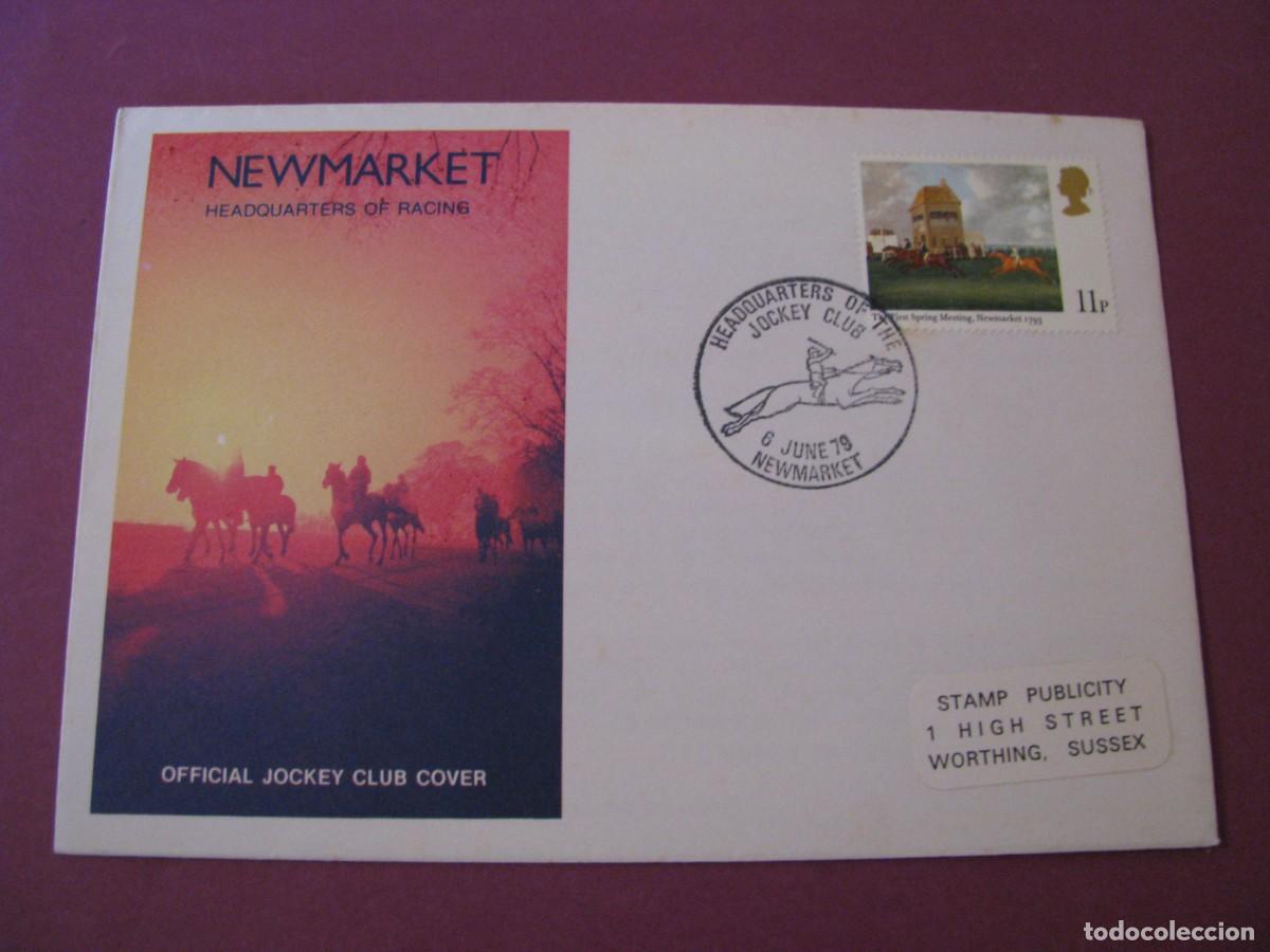 Sellos: SOBRE PRIMER DIA NEWMARKET 1979 - HEADQUARTERS OF RACING JOCKEY CLUB