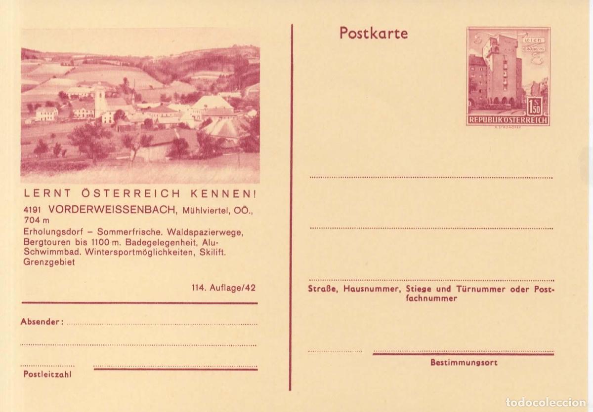 Sellos: AUSTRIA ENTERO POSTAL VORDERWEISSENBACH SKI SPA