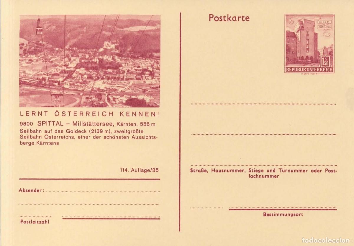 Sellos: AUSTRIA ENTERO POSTAL SPITTAL MILLSTATTERSEE TELEFERICO CABLE WAY