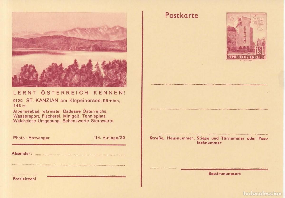 Sellos: AUSTRIA ENTERO POSTAL ST KANZIAN AM KLOPEINERSEE TENNIS GOLF PESCA