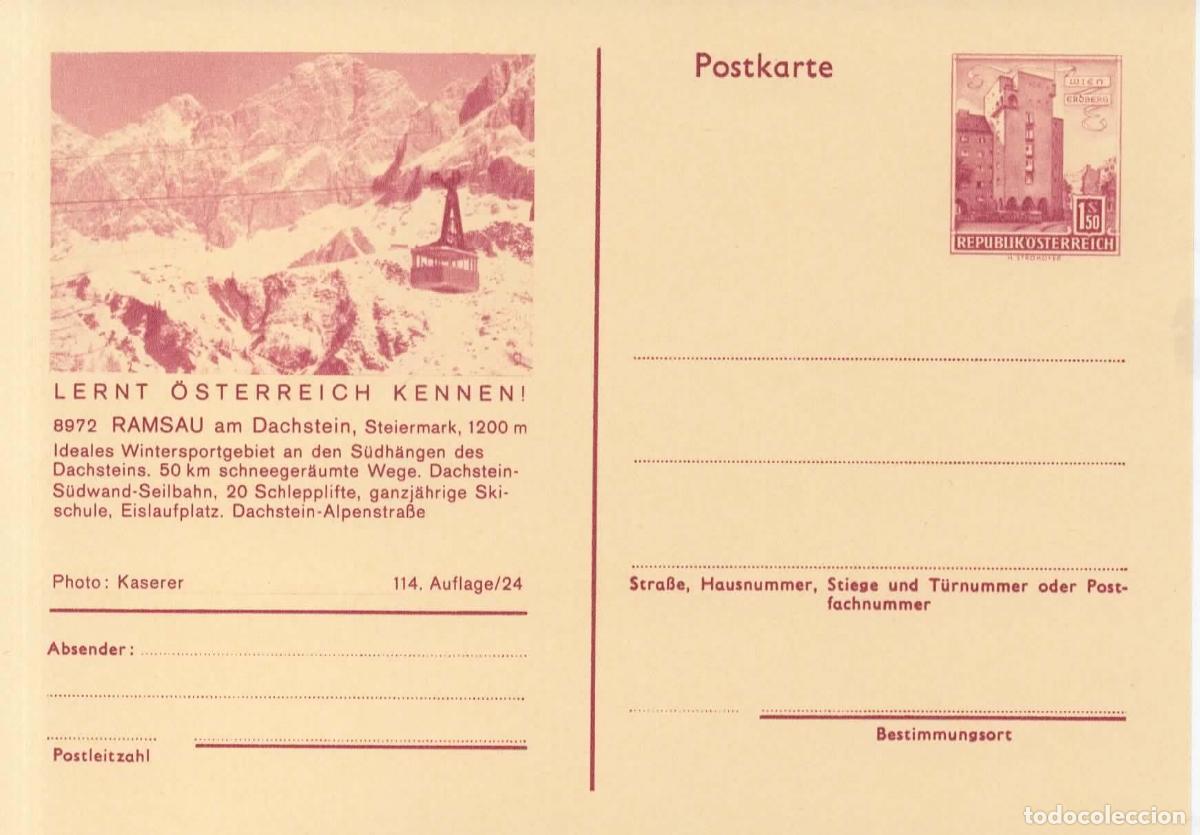 Sellos: AUSTRIA ENTERO POSTAL RAMSAU AM DACHSREIN TENNIS SAUNA ALPES