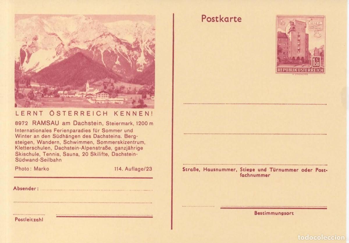 Sellos: AUSTRIA ENTERO POSTAL RAMSAU AM DACHSREIN TENNIS SAUNA ALPES