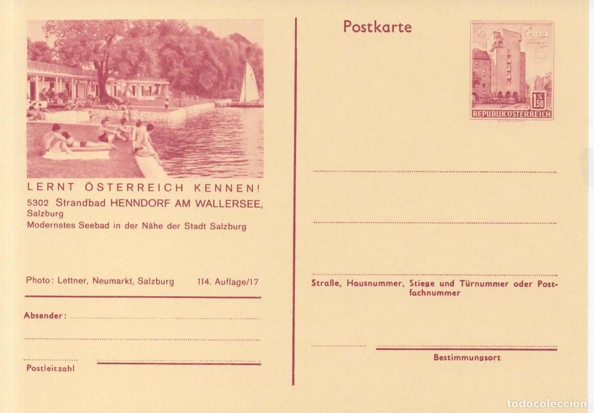 Sellos: AUSTRIA ENTERO POSTAL HENNDORF AM, WALLERSEE VELA SAIL