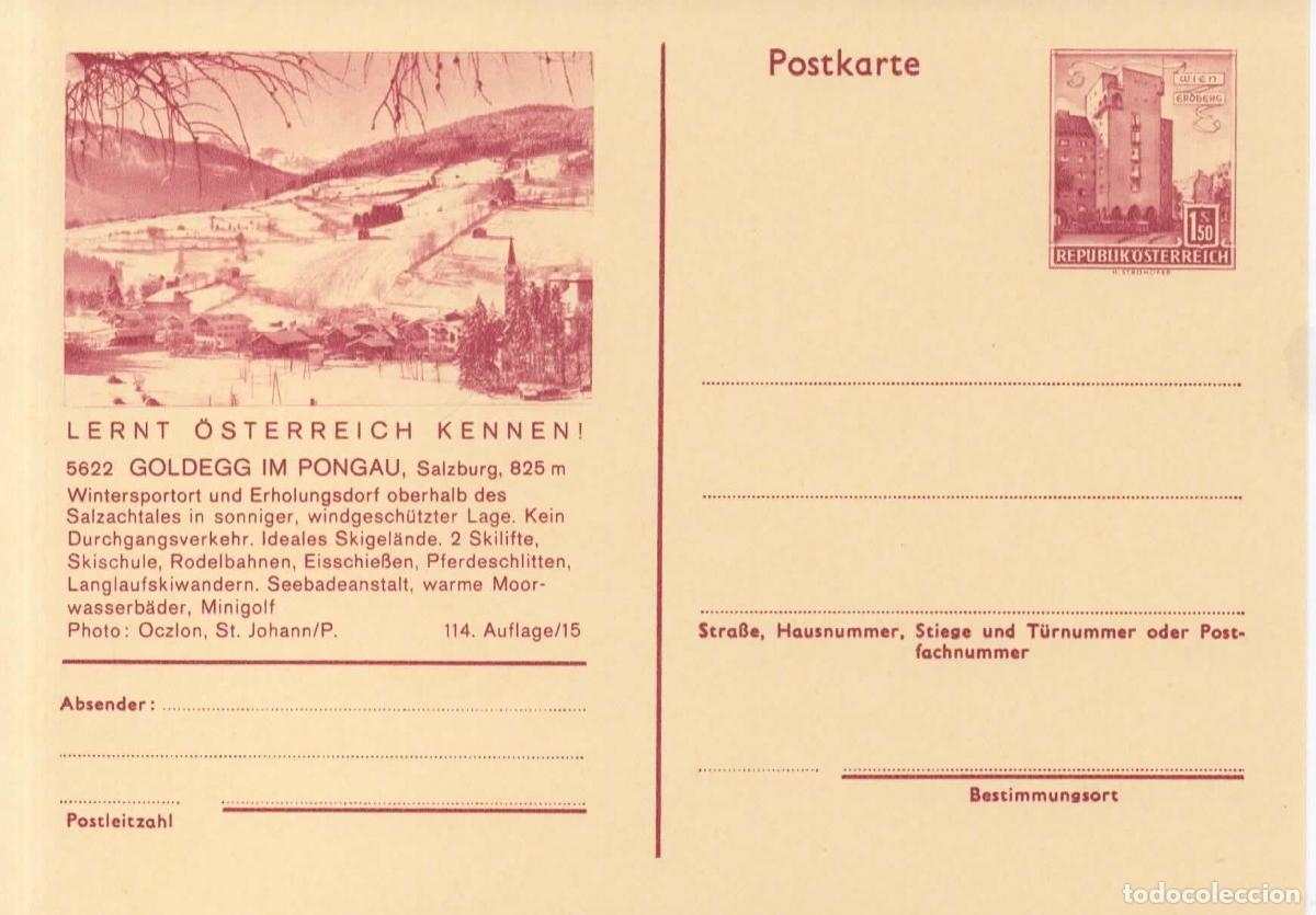 Sellos: AUSTRIA ENTERO POSTAL GOLDEGG IM PONGAU