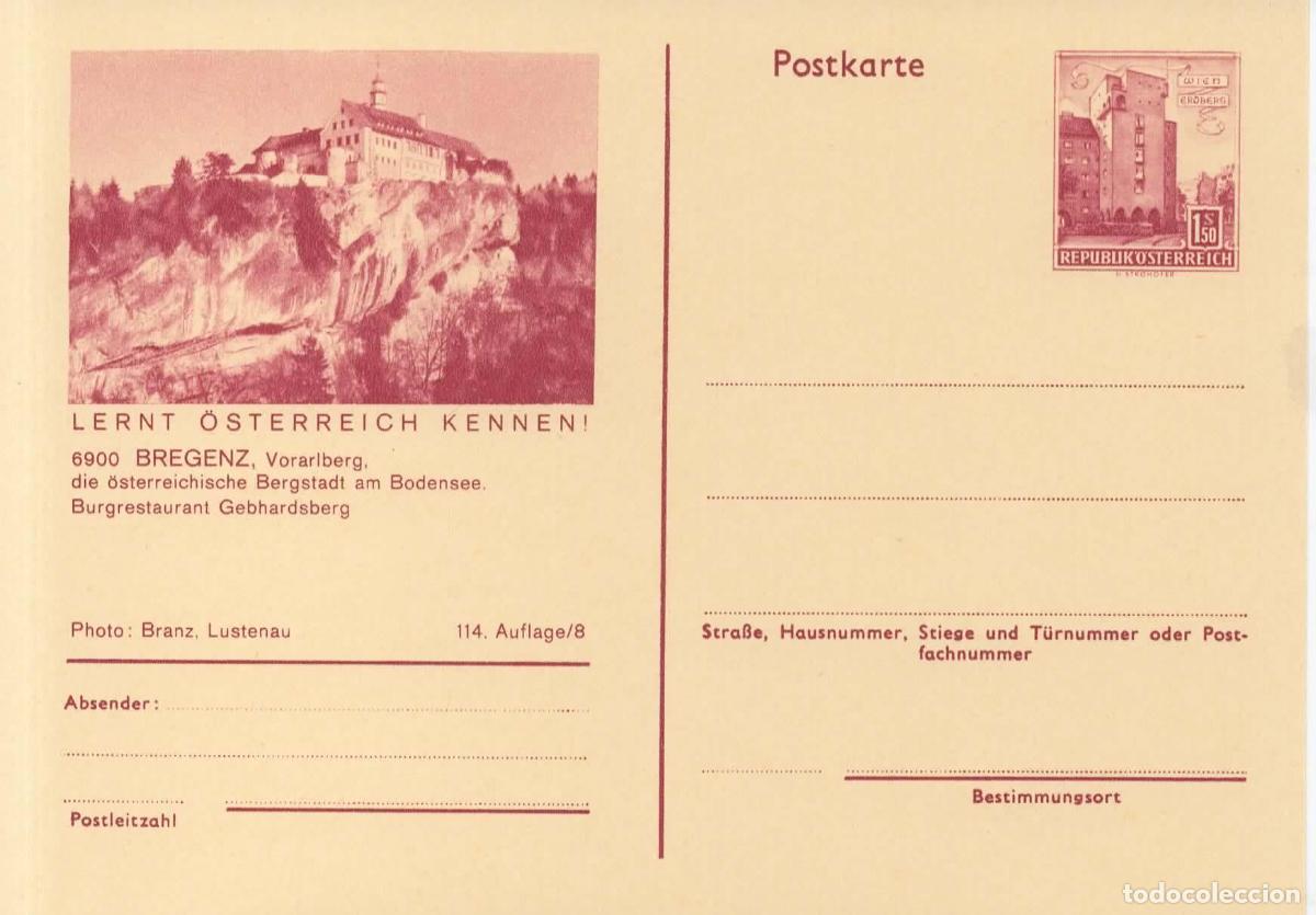 Sellos: AUSTRIA ENTERO POSTAL BREGENZ CASTILLO CASTLE