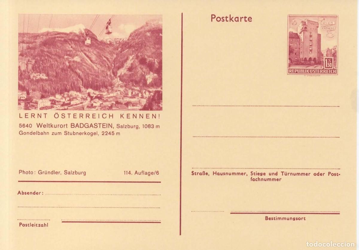 Sellos: AUSTRIA ENTERO POSTAL BADGASTEIN SALZBURG