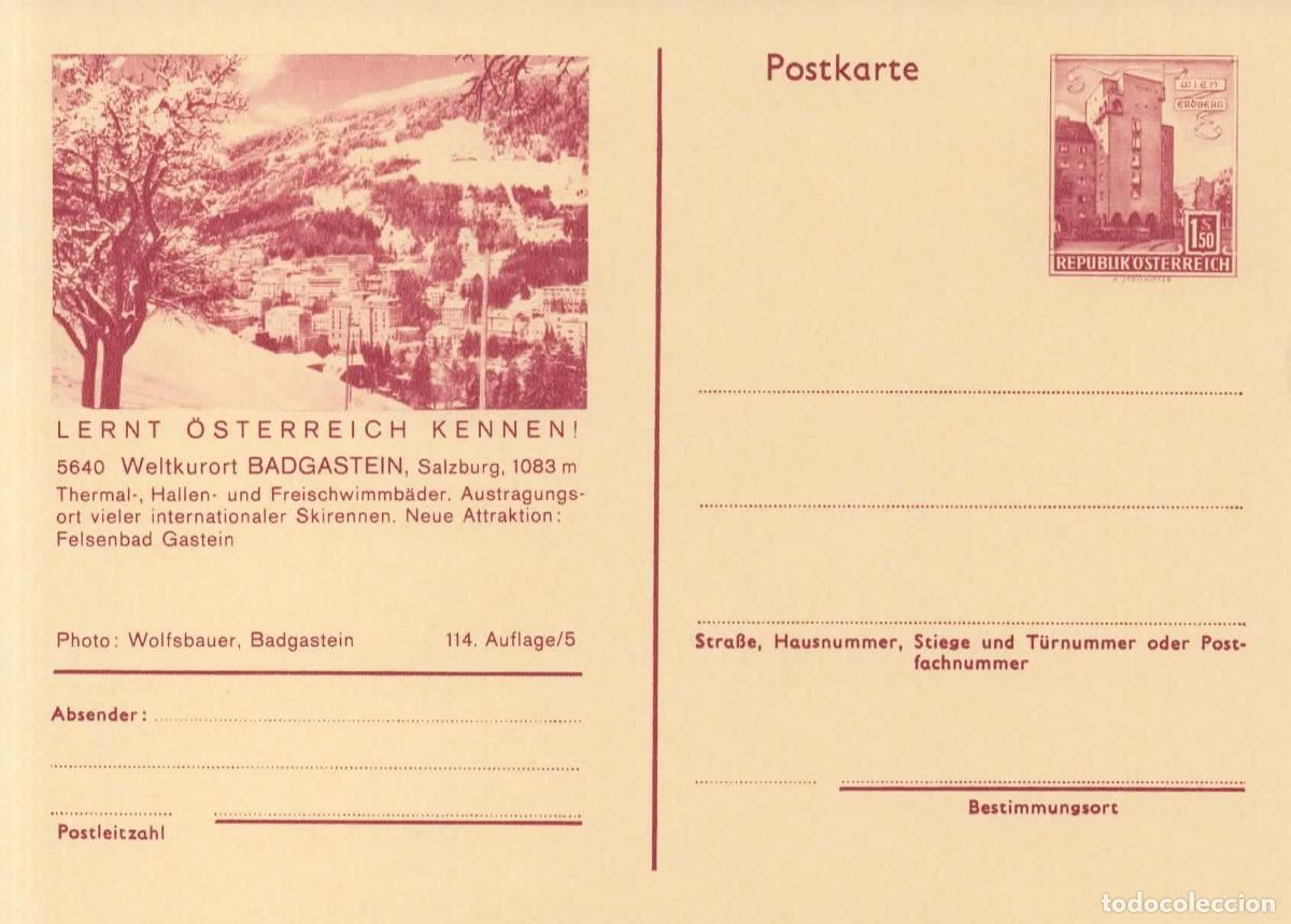 Sellos: AUSTRIA ENTERO POSTAL BADGASTEIN SALZBURG