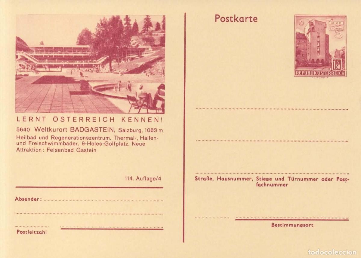 Sellos: AUSTRIA ENTERO POSTAL BADGASTEIN SALZBURG
