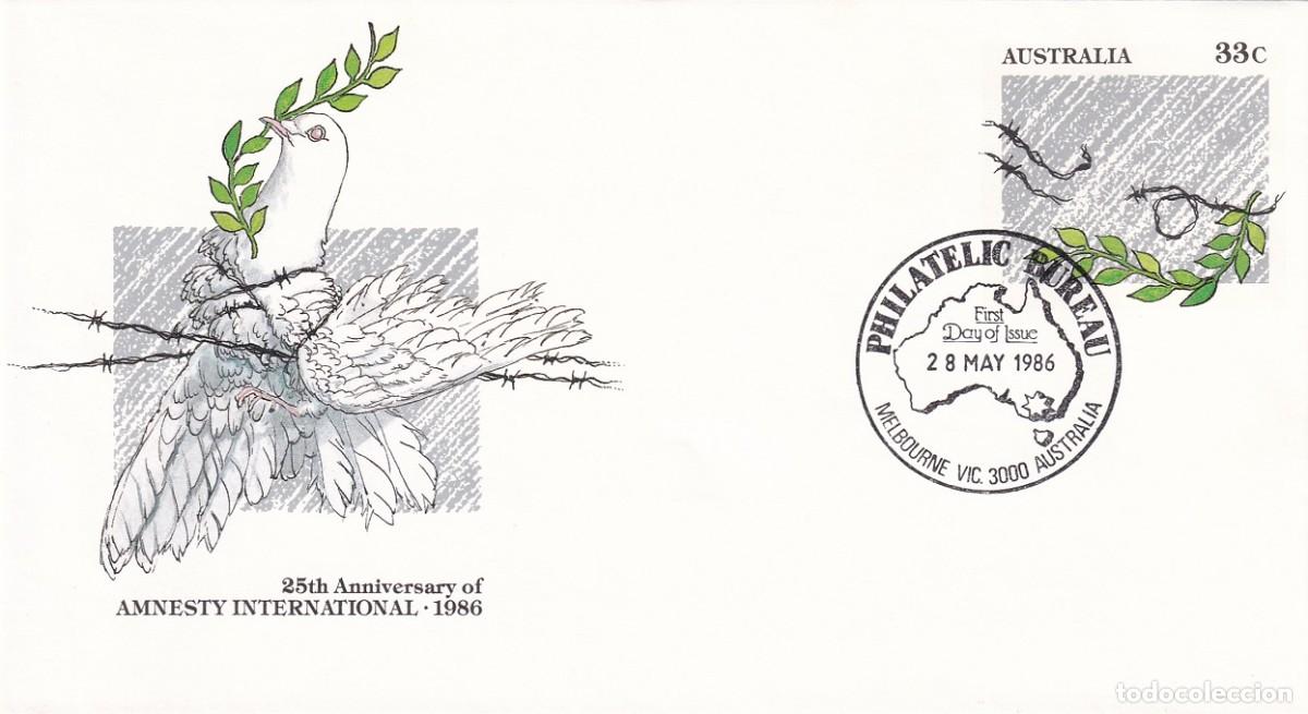 Stamps: FDC Australia 1986 - 25 Aniversario Amnist&iacute;a Internacional 25th Anniversary of Amnesty International
