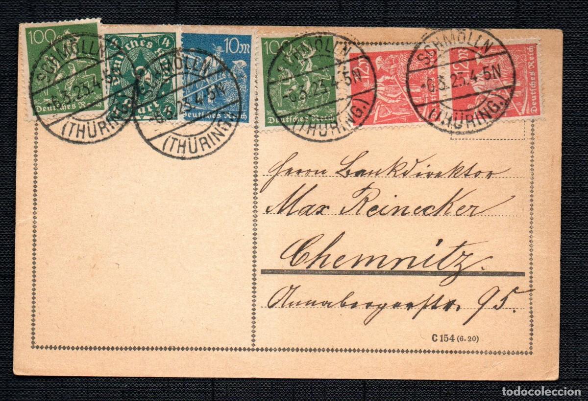 Sellos: ALEMANIA REP. WEIMAR.1923. ENTERO POSTAL SCHMOLLN