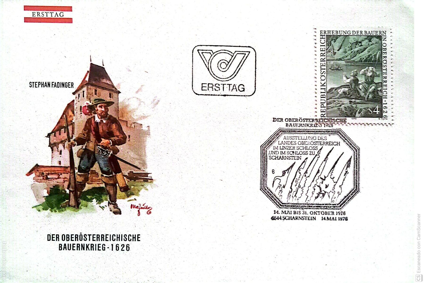 Sellos: Austria. SPD 1343 Aniversario de la sublevaci&oacute;n de los campesino de la Alta-Austria. Matasello Prime