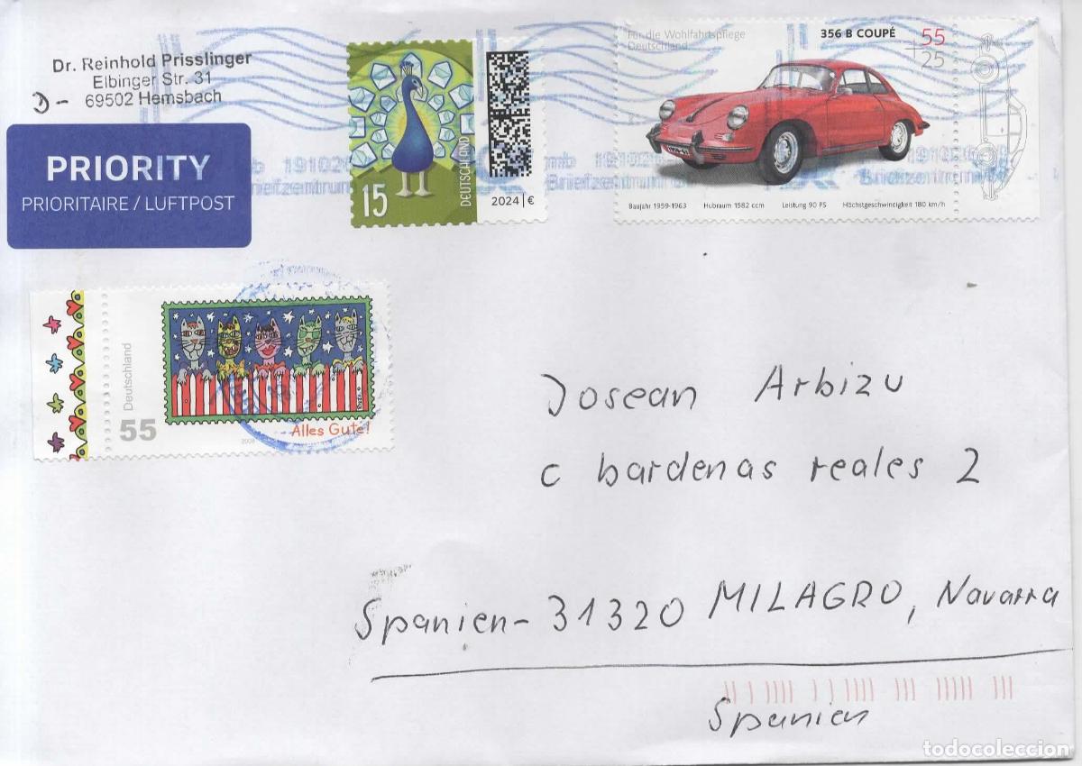 Sellos: ALEMANIA CC SELLO QR PAVO AUTOMOVIL COCHE CAR PORSCHE 356B