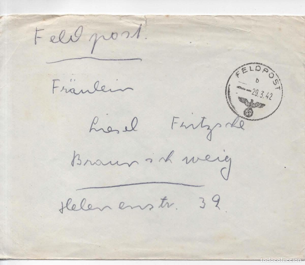 Sellos: ALEMANIA FELDPOST CORREO MILITAR 1942 A BRAUNSCHWEIG