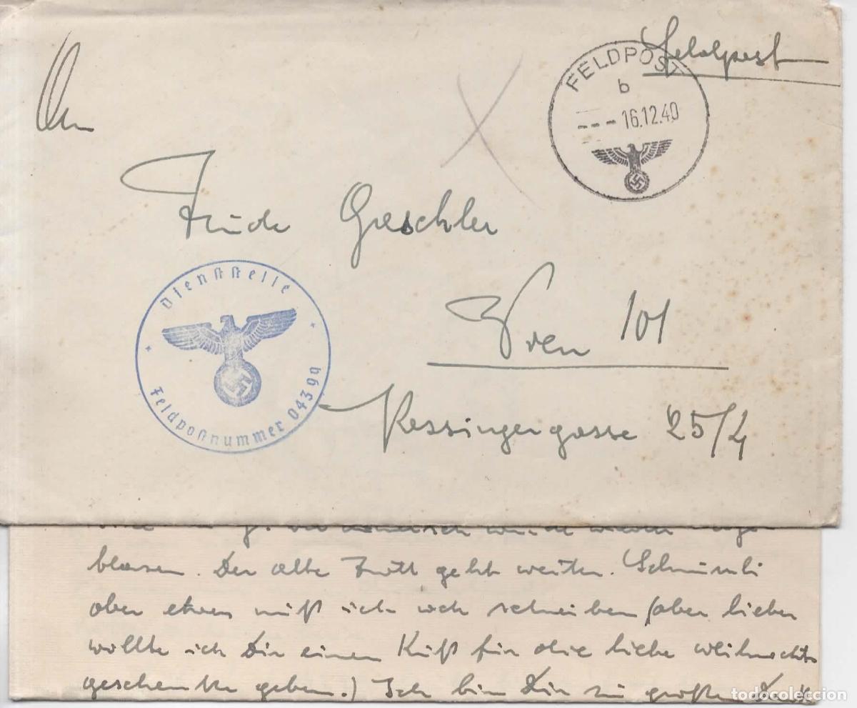 Sellos: ALEMANIA FELDPOST CORREO MILITAR 1940