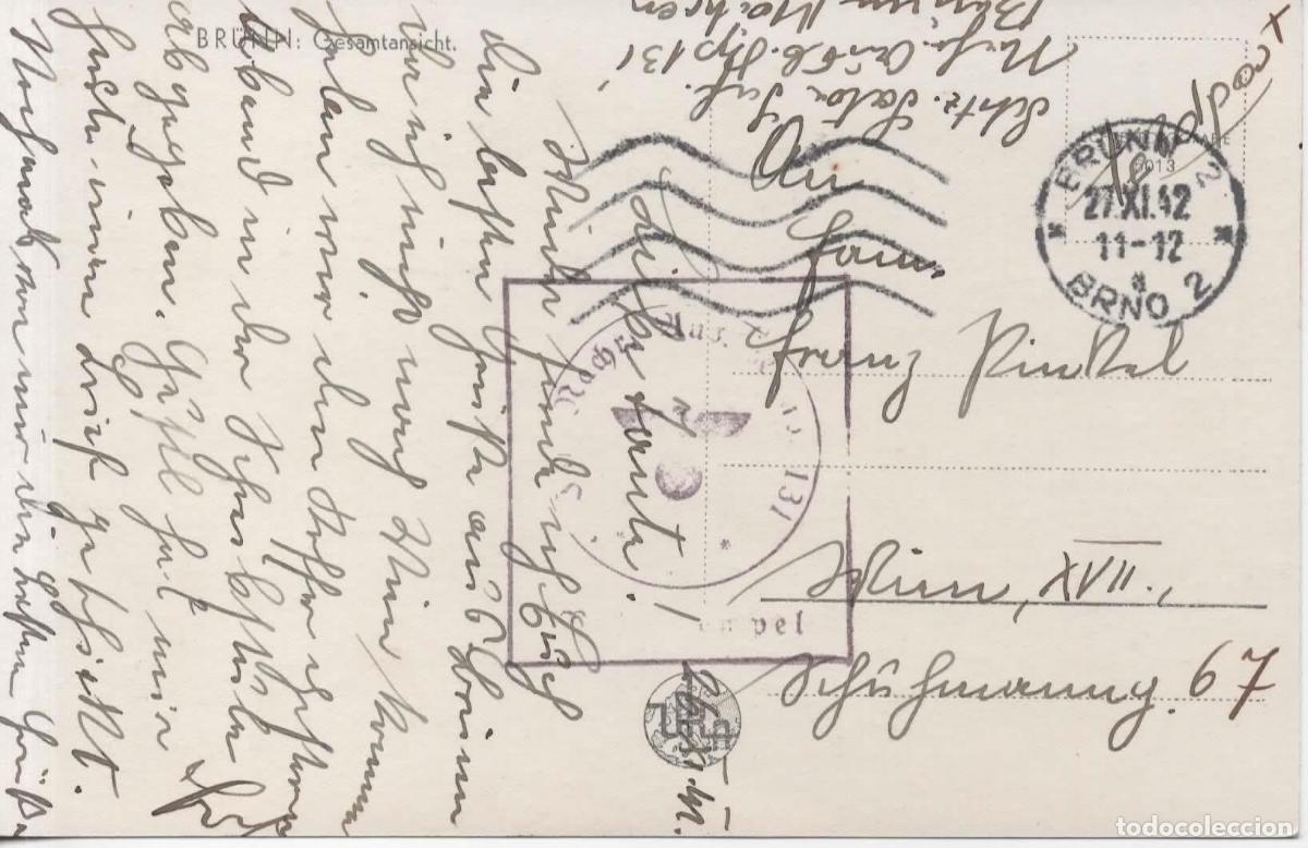 Sellos: ALEMANIA FELDPOST CORREO MILITAR 1942 BRNO BOHEMIA Y MORAVIA
