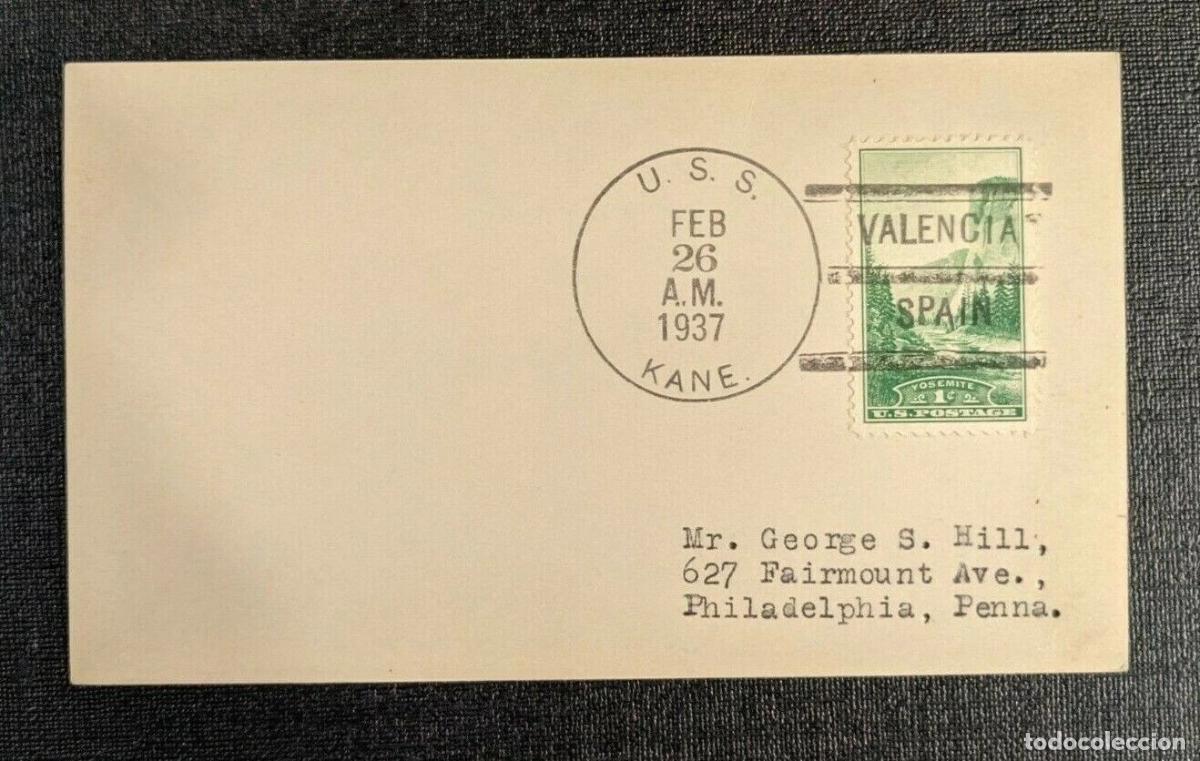 Sellos: GUERRA CIVIL ESPA&Ntilde;A ESTADOS UNIDOS ESCALA DEL BUQUE USS KANE EN VALENCIA EN LABORES HUMANITARIAS