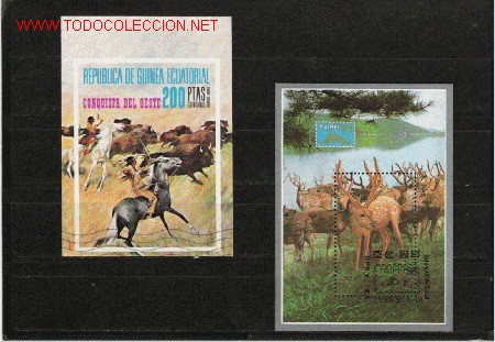 Briefmarken: BONITO LOTE DE HOJAS BLOQUE DENTADAS Y SIN DENTAR DE FAUNA LAS DE LA FOTO