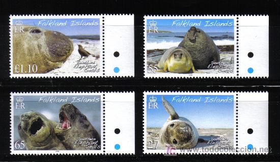 Briefmarken: Ant&aacute;rtida FALKLANDS FOCAS FAUNA MARINA POLAR POLO SUR CAZAPIEL GRASA