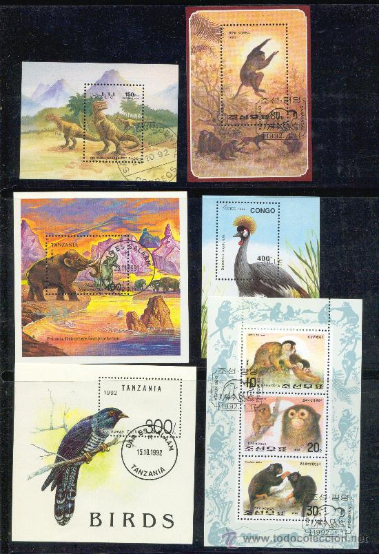 Selos: 6 hojitas mataselladas. Tema animales.