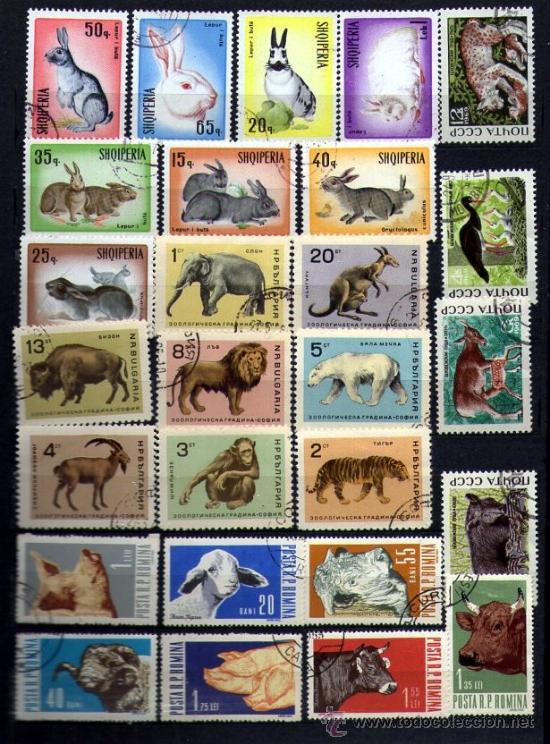 Sellos: Lote de 27 SELLOS DE FAUNAS VARIAS - Foto 1