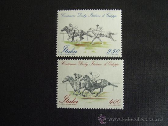 Briefmarken: ITALIA N&ordm; YVERT 1621/2*** A&Ntilde;O 1984. CENTENARIO CARRERAS DE CABALLOS