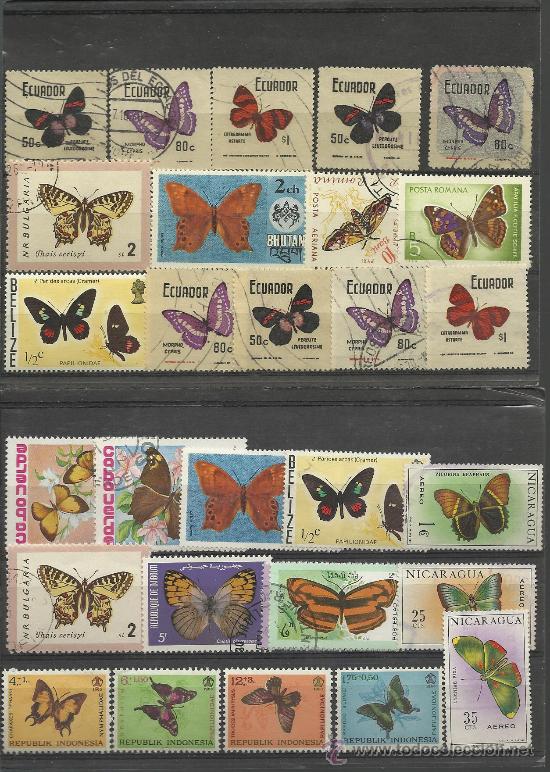 Sellos: LOTE DE SELLOS DEL TEMA MARIPOSAS