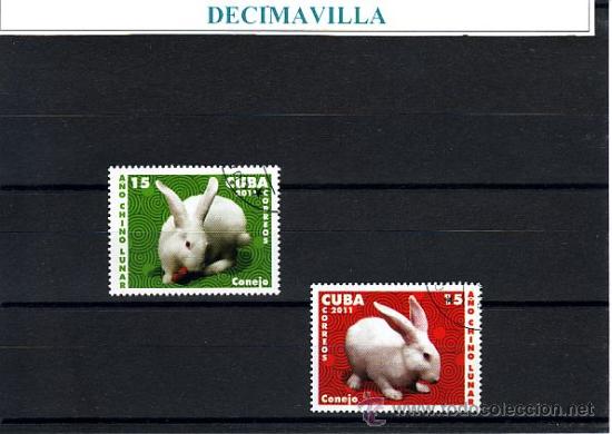 Sellos: FAUNA, CUBA, CONEJOS, 2011, FA294 - Foto 1