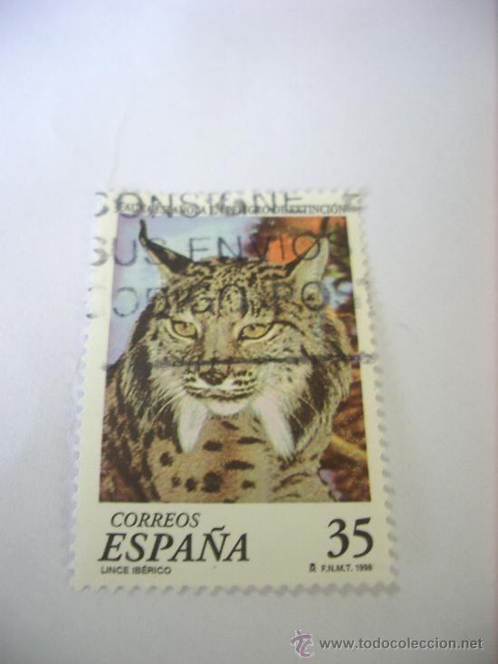 Briefmarken: EDIFIL 3529 - LINCE IBERICO - FAUNA EN PELIGRO EXTINCION 35 PTAS 1998 CIRCULADO