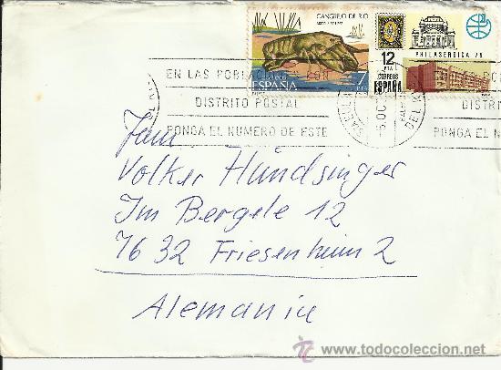Briefmarken: BALEARES CC CON SELLO CANGREJO RIO Y MAT SANTA EULALIA DEL RIO