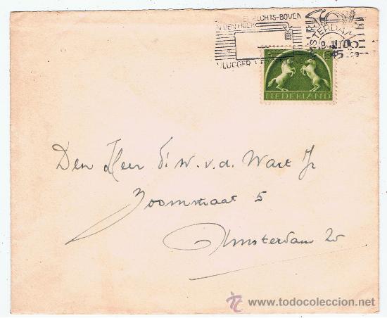 Briefmarken: circulado 1945 de amsterdam al mismo amsterdam con 2 caballos
