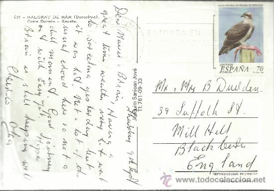 Briefmarken: TP CON MAT PALAFRUGELL FRANQUEO AGUILA PESCADORA FAUNA AVE PAJARO