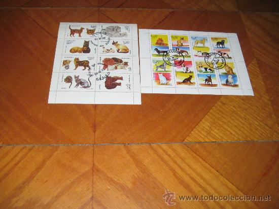Briefmarken: 2 hojitas, tema perros y gatos