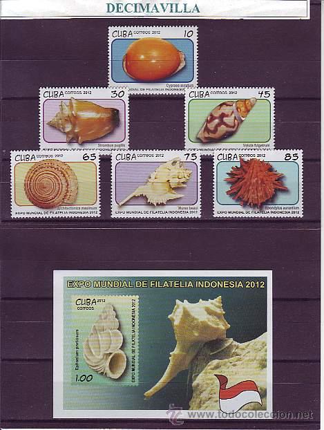 Sellos: FAUNA, CUBA, CONCHAS MARINAS, 2012 - Foto 1