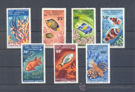 Sellos: COSTA DE SOMALIA.-   YVERT AV 49/55 ** - Foto 1