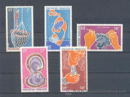 Sellos: POLINESIA FRANCESA.   YVERT AV34/38 * - Foto 1