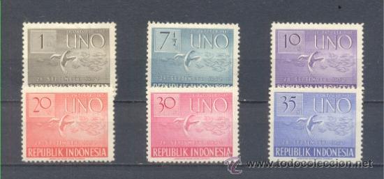 Sellos: INDONESIA.   YVERT 47/52 * - Foto 1