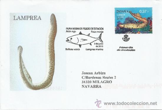 Briefmarken: CC CON MAT PRIMER DIA LAMPREA FAUNA PEZ PESCA MAT ATUN ROJO