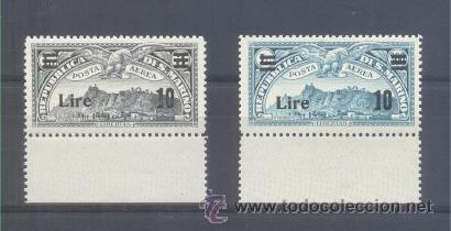 Sellos: SAN MARINO.-   YVERT AV 19/20 * - Foto 1