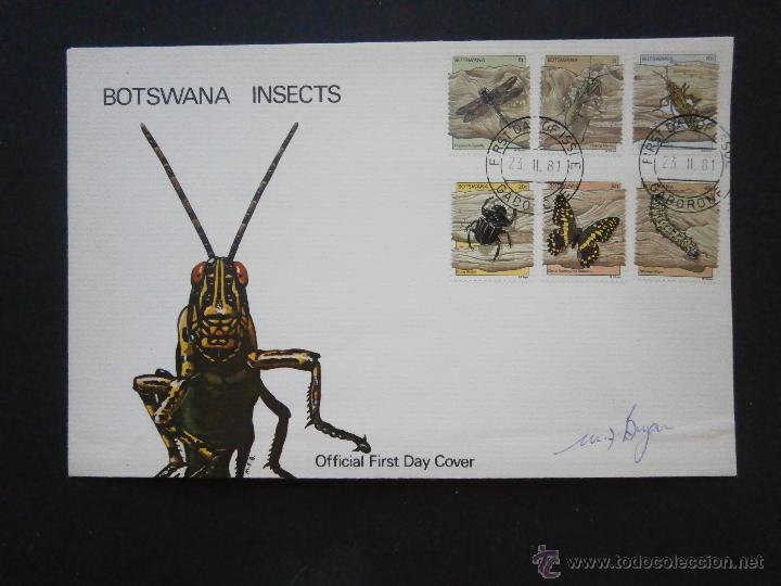 Sellos: FDC,SOBRE PRIMER DIA DE EMISI&Oacute;N 1981,BOTSWANA-INSECTOS - Foto 1