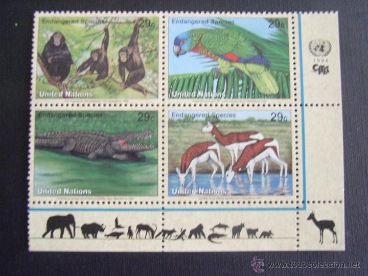 Briefmarken: NACIONES UNIDAS NUEVA YORK, N&ordm; YVERT 651/4*** A&Ntilde;O 1994. ANIMALES EN PELIGRO DE EXTINCION