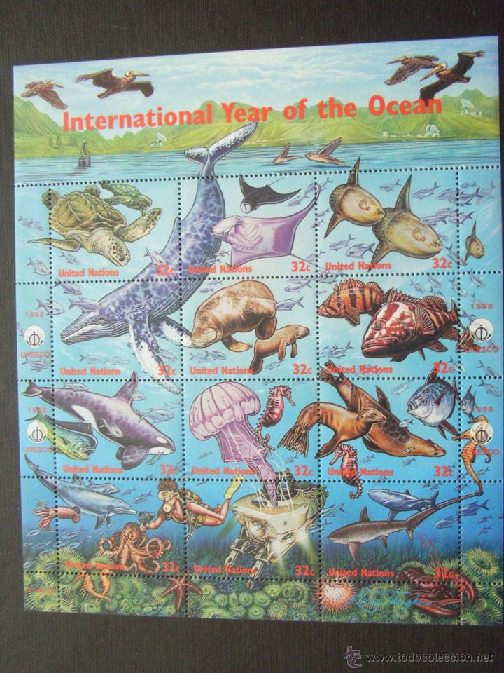 Briefmarken: NACIONES UNIDAS NUEVA YORK, N&ordm; YVERT 758/69*** A&Ntilde;O 1998. A&Ntilde;O INTERNACIONAL DEL OCEANO. FAUNA MARINA