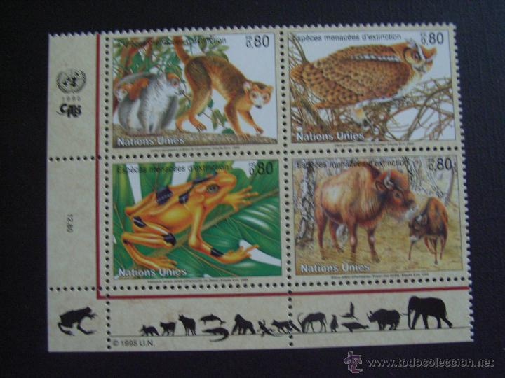 Briefmarken: NACIONES UNIDAS GINEBRA N&ordm; YVERT 283/6*** A&Ntilde;O 1995. FAUNA. ANIMALES EN PELIGRO DE EXTINCION