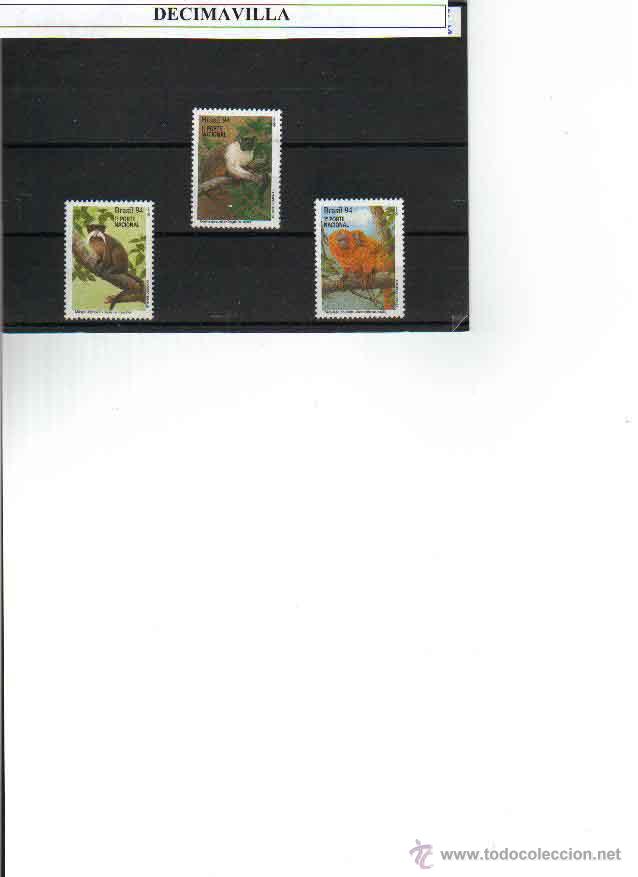 Sellos: BRASIL, 1994, 2170/2, MONOS - Foto 1